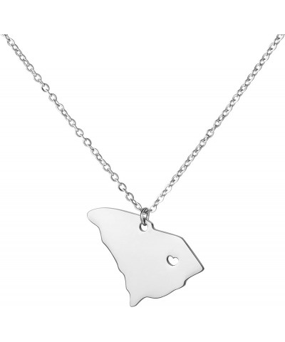 State Necklace Pendant Country Map Pendant Charm Jewelry Gift for Women Teens South Carolina $6.78 Necklaces