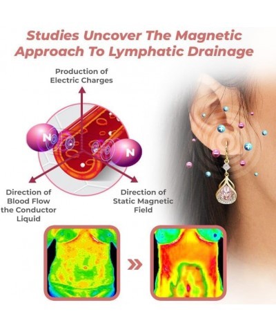 2Pairs Lymph Flow Magnetogen Earrings (Blue) White + Blue $8.09 Earrings