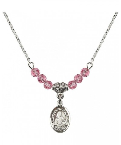 October Birth Month Bead Necklace with Catholic Patron Saint Petite Charm, 18 Inch Our Lady of the Railroad $44.05 Necklaces