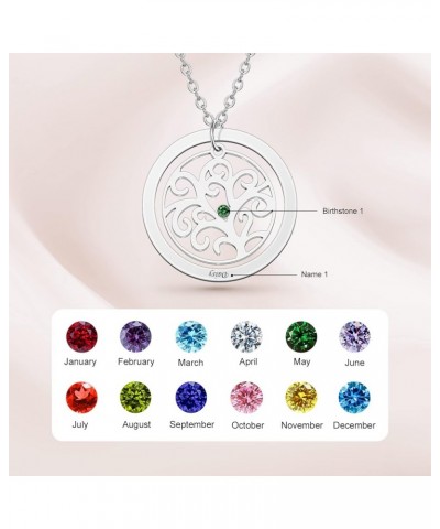 Tree of Life Necklace Family Tree Birthstone Necklace Personalized Mother Necklace with Name Grandmother Necklace with 1-11 S...