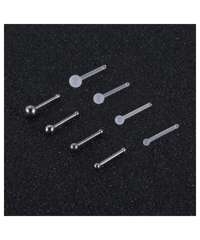 G23 Titanium Nose Studs for Sensitive Skins, 20G Straight Screw L Shaped Nose Ring Studs, Nose Piercing Jewelry for Women Men...