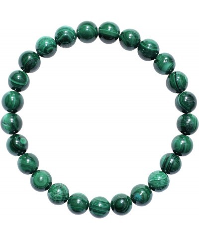 Charged Natural Gemstone Crystal 8mm Bead Bracelet + Selenite Charging Heart [Included] Malachite (Congo) $6.32 Bracelets