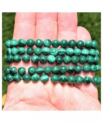 Charged Natural Gemstone Crystal 8mm Bead Bracelet + Selenite Charging Heart [Included] Malachite (Congo) $6.32 Bracelets