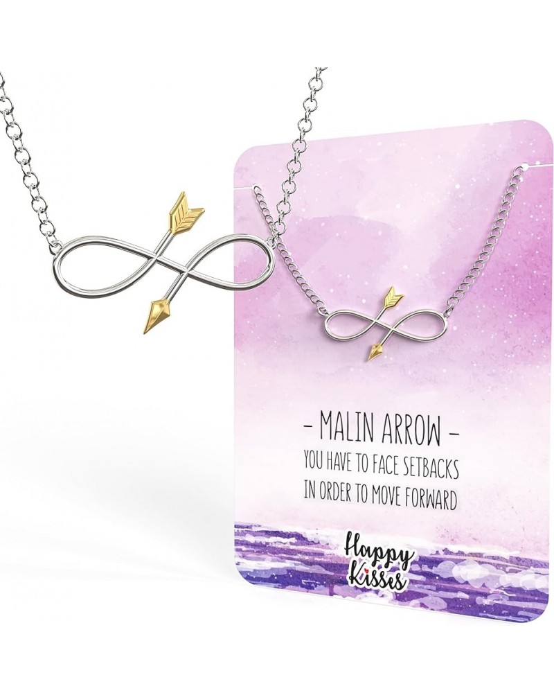 Malin Infinity Arrow Necklace - Symbol of Strength and Resilience – Gift Card Message "You Have To Face Setbacks In Order To ...