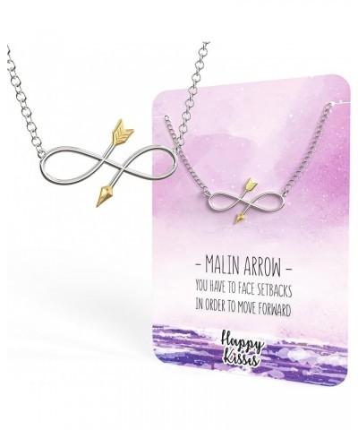 Malin Infinity Arrow Necklace - Symbol of Strength and Resilience – Gift Card Message "You Have To Face Setbacks In Order To ...