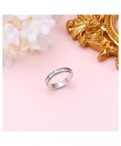 S925 Sterling Silver Faith Hope Love Spinner Rings Inspirational Anti Anxiety Ring Fidget Ring Faith hope love $12.47 Rings