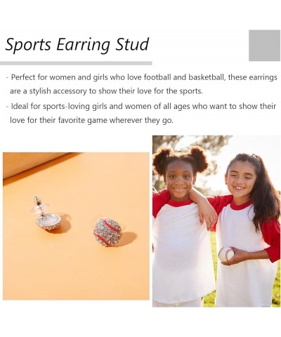 Sports Earring Stud, Football Baseball Soccer Basketball Softball Volleyball Stud Earrings Sport Lover Jewelry Fan Gifts Base...