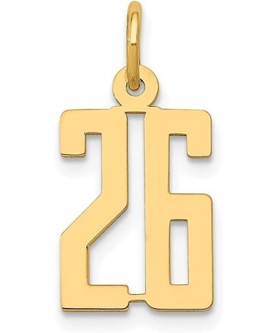 14k Yellow Gold Small Elongated Number Initial Charm Pendant Fine Jewelry For Women Number: 26 $64.75 Bracelets