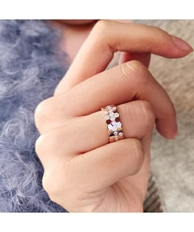 925 Sterling Silver Fashion Ladies Tail Ring Stacked Diamond Ring Light Luxury Honeycomb Honeycomb Ring Plated 18k Rose Gold ...