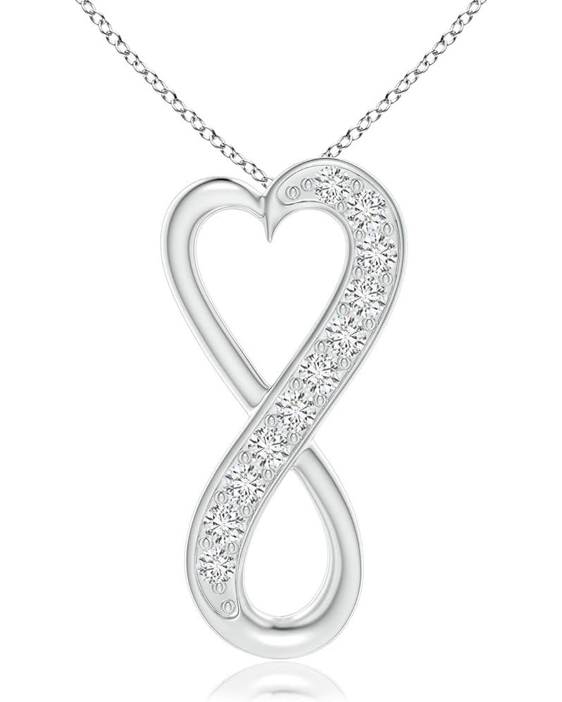 Natural Diamond Infinity Pendant Necklace for Women, Girls in 14K Solid Gold/Platinum/Sterling Silver | April Birthstone | Je...