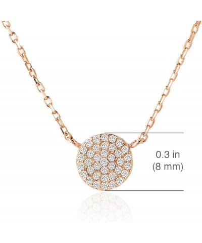 Gift for sister, Petite CZ Disk Pendant Necklace in Gold, Rose Gold or Silver 8 MM - Rose Gold $14.38 Necklaces