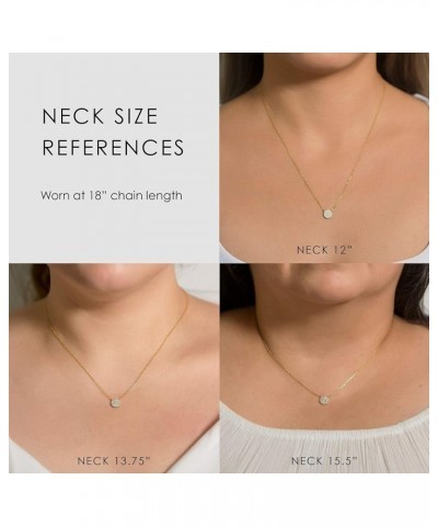 Gift for sister, Petite CZ Disk Pendant Necklace in Gold, Rose Gold or Silver 8 MM - Rose Gold $14.38 Necklaces