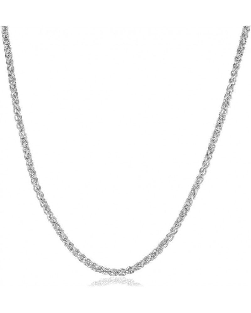 925 Sterling Silver Wheat Chain Necklace, 2MM 2.5MM, 3MM- Spiga Chain Necklace, Spiga Wheat Chain 16-30 2.5MM $27.99 Necklaces