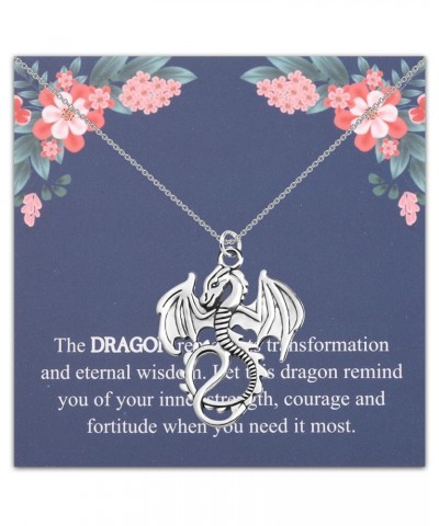 The Dragon Necklace Dragon Spirit Animal Gift for Women Goth Gift Dragon Charm Jewelry Big dragon ne $10.96 Necklaces