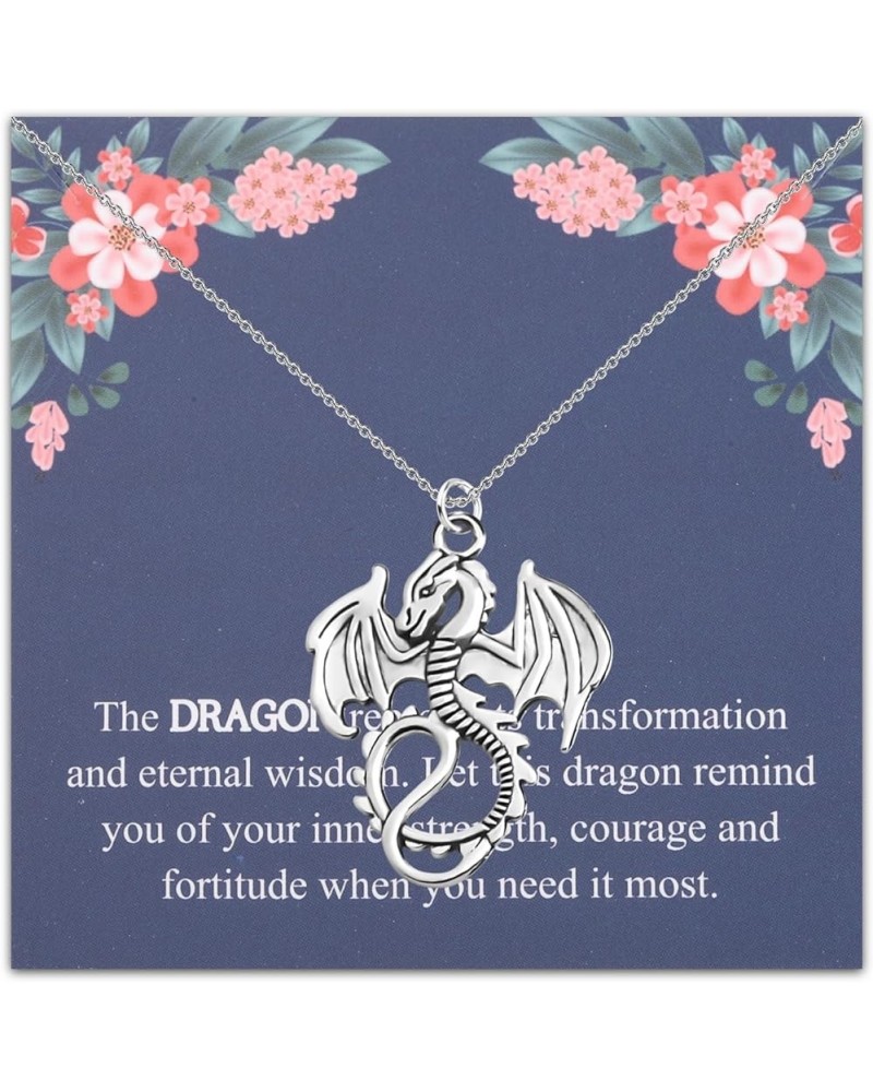 The Dragon Necklace Dragon Spirit Animal Gift for Women Goth Gift Dragon Charm Jewelry Big dragon ne $10.96 Necklaces