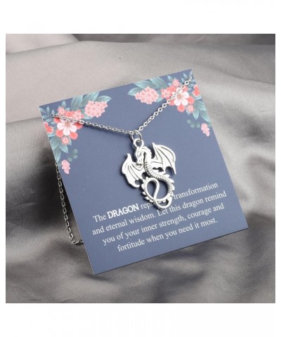 The Dragon Necklace Dragon Spirit Animal Gift for Women Goth Gift Dragon Charm Jewelry Big dragon ne $10.96 Necklaces