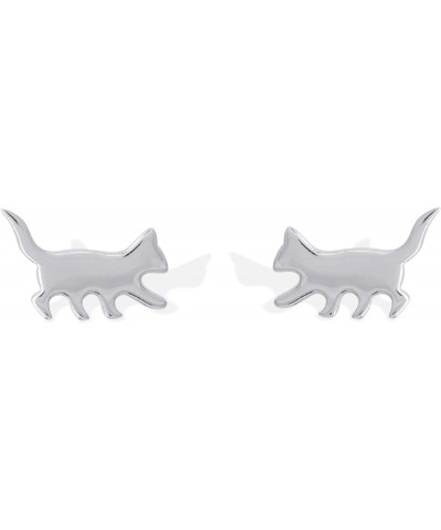 Jewelry Sterling Silver Cat Stud Earrings $11.50 Earrings