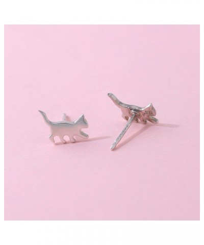 Jewelry Sterling Silver Cat Stud Earrings $11.50 Earrings