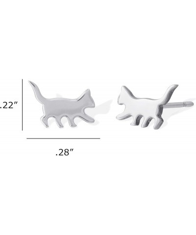 Jewelry Sterling Silver Cat Stud Earrings $11.50 Earrings