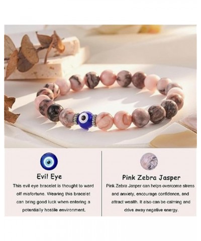 Evil Eye Bracelet for Women Natural Stone Bracelet Ojo Bracelet Protection Energy Bracelet Healing Beaded Bracelets Jewelry G...