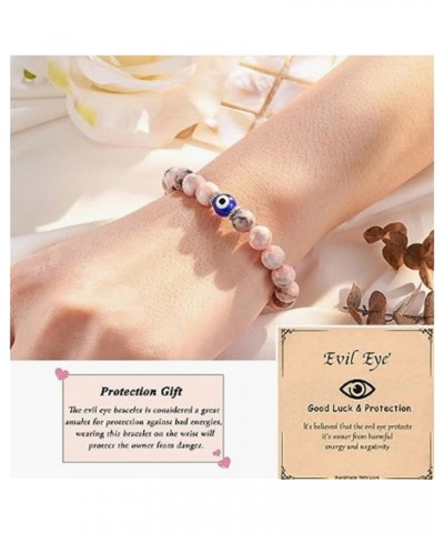 Evil Eye Bracelet for Women Natural Stone Bracelet Ojo Bracelet Protection Energy Bracelet Healing Beaded Bracelets Jewelry G...