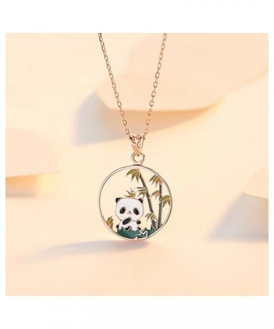 925 Sterling Silver Cat Necklace for Women, Panda Snail Cute Animal Pendant Necklace Cute Cat Jewelry for Women Girls Panda $...