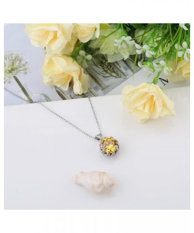 Fashion Water Drop Necklace Pendant Jewelry Zircon Necklace Clavicle Chain Simple Temperament Jewelry Birthday Gift YellowA $...