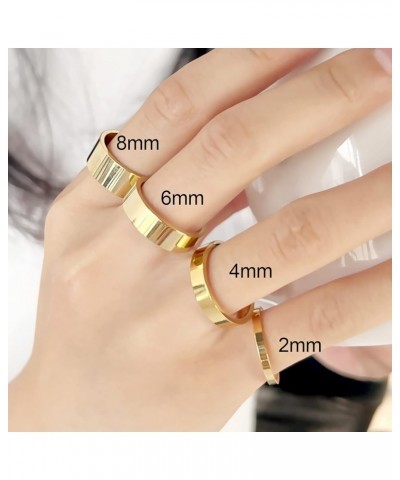 14K Gold Plated Rings for Women Girls Stacking Stackable Band Thumb Pointer Finger Ring Comfort Fit Size：7 4mm Gold_4mm $9.23...