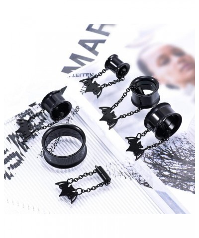 2PCS Stainless Steel Ear Gauges Tunnels Hollow Spider Bee Bat Chain Screw Fit For Men Women 6mm-25mm Black 25mm(1") $10.01 Bo...