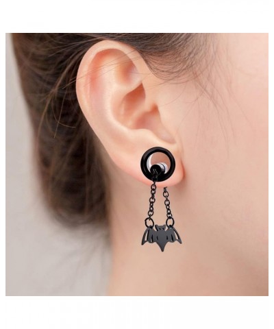 2PCS Stainless Steel Ear Gauges Tunnels Hollow Spider Bee Bat Chain Screw Fit For Men Women 6mm-25mm Black 25mm(1") $10.01 Bo...