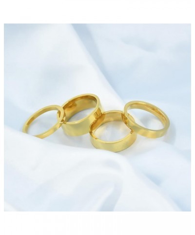 14K Gold Plated Rings for Women Girls Stacking Stackable Band Thumb Pointer Finger Ring Comfort Fit Size：7 4mm Gold_4mm $9.23...