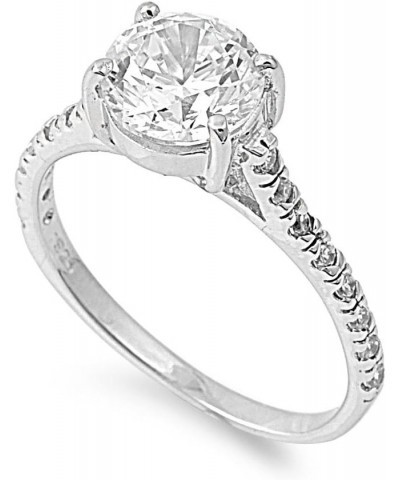 Round Center Cubic Zirconia Ring Sterling Silver 925 $11.00 Rings