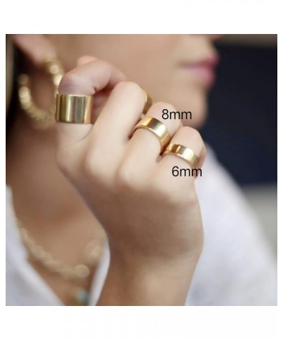 14K Gold Plated Rings for Women Girls Stacking Stackable Band Thumb Pointer Finger Ring Comfort Fit Size：7 4mm Gold_4mm $9.23...