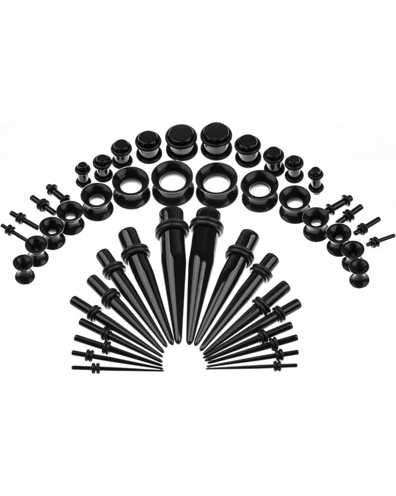 Ear Stretching Kit 50 Pieces 14Gauges-00Gauges Earrings Piercing Kit black $6.95 Body Jewelry