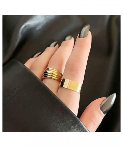 14K Gold Plated Rings for Women Girls Stacking Stackable Band Thumb Pointer Finger Ring Comfort Fit Size：7 4mm Gold_4mm $9.23...