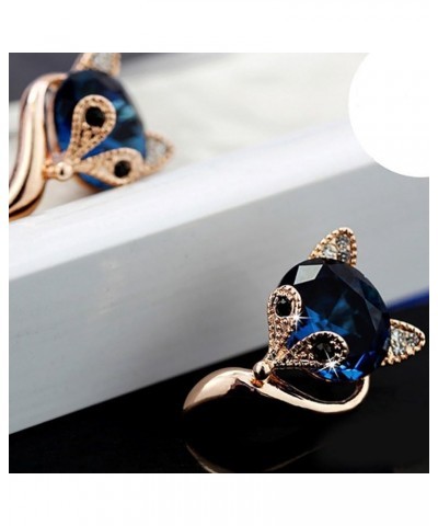 Cute Cartoon Fox Shape Rhinestone Ear Studs Earrings, Valentines Costume Jewelry Gift for Women Girls Rose Gold $3.78 Earrings