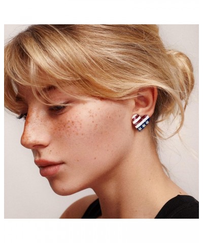 American Flag Earrings for Women Fourth of July Independence Day Jewelry Gifts for Women AMZ-EH21275A $7.07 Earrings