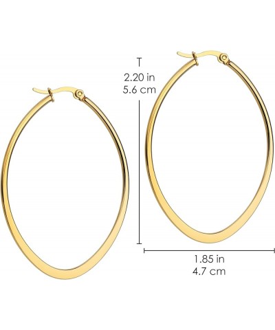 Gold Hoop Earrings for Women 14K Gold Plated Chunky Small Twist Hammered Hoop Earrings Hypoallergenic Stainless Steel Trendy ...