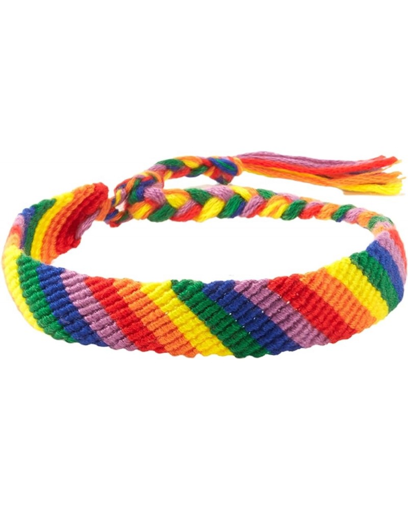 Rainbow LGBT Pride Bracelet Handmade Braided Friendship String Bracelet for Gay & Lesbian LGBTQ Wristband Adjustable Size Pri...