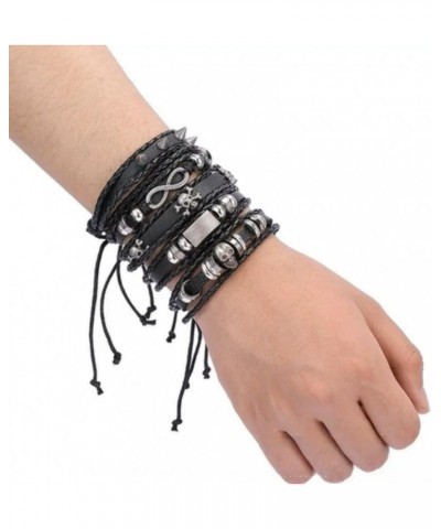 Gothic Bracelet Adjustable Punk Braided Leather Multilayer Grunge Set Bracelets Emo Metal Cuff Wrap Bangles Meaningful Jewelr...