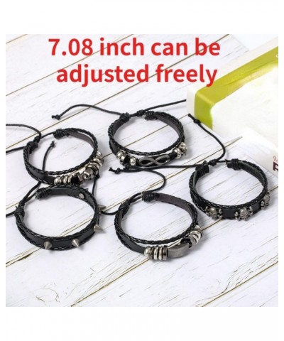 Gothic Bracelet Adjustable Punk Braided Leather Multilayer Grunge Set Bracelets Emo Metal Cuff Wrap Bangles Meaningful Jewelr...