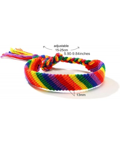 Rainbow LGBT Pride Bracelet Handmade Braided Friendship String Bracelet for Gay & Lesbian LGBTQ Wristband Adjustable Size Pri...