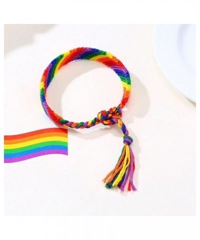 Rainbow LGBT Pride Bracelet Handmade Braided Friendship String Bracelet for Gay & Lesbian LGBTQ Wristband Adjustable Size Pri...