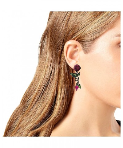 Glitter Rose Mismatch Drop Earrings $15.24 Earrings