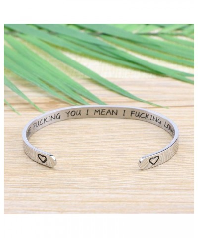 Inspirational ????? ??? ????? Girls Stainless Cuff ???????? Personalized Birthday Christmas Mothers Day Jewelry I love f ckin...