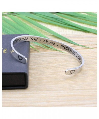 Inspirational ????? ??? ????? Girls Stainless Cuff ???????? Personalized Birthday Christmas Mothers Day Jewelry I love f ckin...