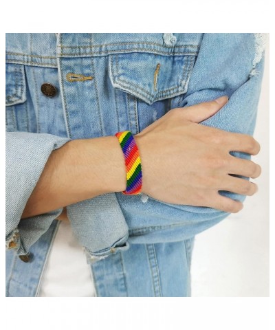 Rainbow LGBT Pride Bracelet Handmade Braided Friendship String Bracelet for Gay & Lesbian LGBTQ Wristband Adjustable Size Pri...