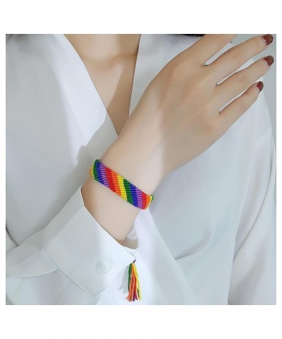 Rainbow LGBT Pride Bracelet Handmade Braided Friendship String Bracelet for Gay & Lesbian LGBTQ Wristband Adjustable Size Pri...