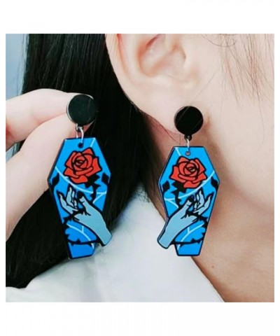 Halloween Acrylic Funny Dangle Drop Earrings for Women Girls Gothic Punk Retro Horror Multicolor Broken Hand Arms Rose Flower...