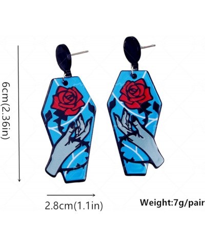 Halloween Acrylic Funny Dangle Drop Earrings for Women Girls Gothic Punk Retro Horror Multicolor Broken Hand Arms Rose Flower...